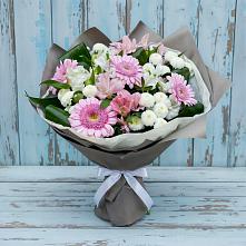 Букет цветов из:  Герберы, Альстромерии и Хризантемы в Степыгино
