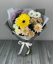 Букет цветов из:  Розы, Герберы и Хризантемы #REPLACE_PRED# Степыгино