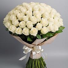 Букет 101 беля роза Белоснежка в Степыгино