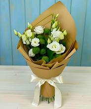 Букет цветов из:  Хризантемы и Лизиантусы в Степыгино