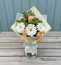 Букет цветов из:  Герберы, Розы и Хризантемы в Степыгино