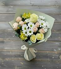 Букет цветов из:  Альстромерии, Розы и Хризантемы в Степыгино
